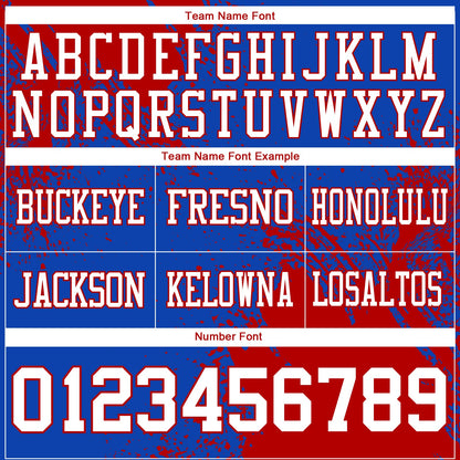 Custom Thunder Blue White-Red 3D Pattern Abstract Brush Stroke Authentic Football Jersey