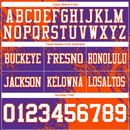 Custom Purple White-Orange 3D Pattern Abstract Brush Stroke Authentic Football Jersey