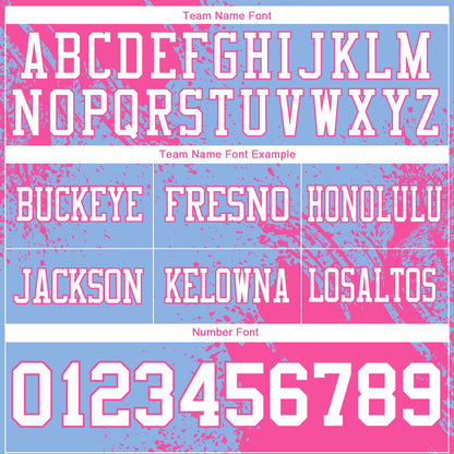 Custom Light Blue White-Pink 3D Pattern Abstract Brush Stroke Authentic Football Jersey