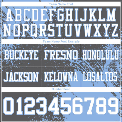 Custom Steel Gray White-Light Blue 3D Pattern Abstract Brush Stroke Authentic Football Jersey