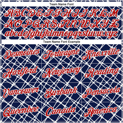 Custom Stitched Navy Red-White 3D Pattern Design Abstract Network Line Sports Pullover Sweatshirt Hoodie