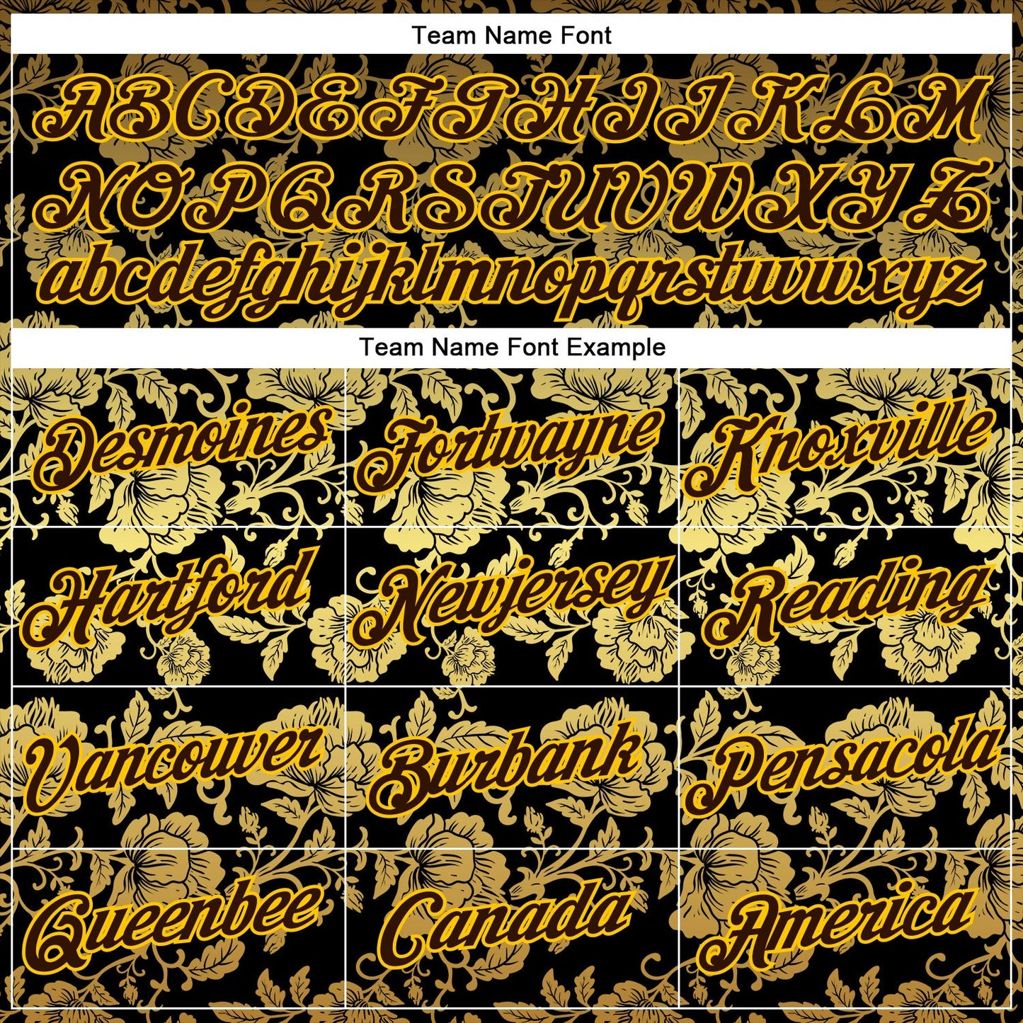 Custom Stitched Black Brown-Yellow 3D Pattern Design Golden Subtle Floral Sports Pullover Sweatshirt Hoodie