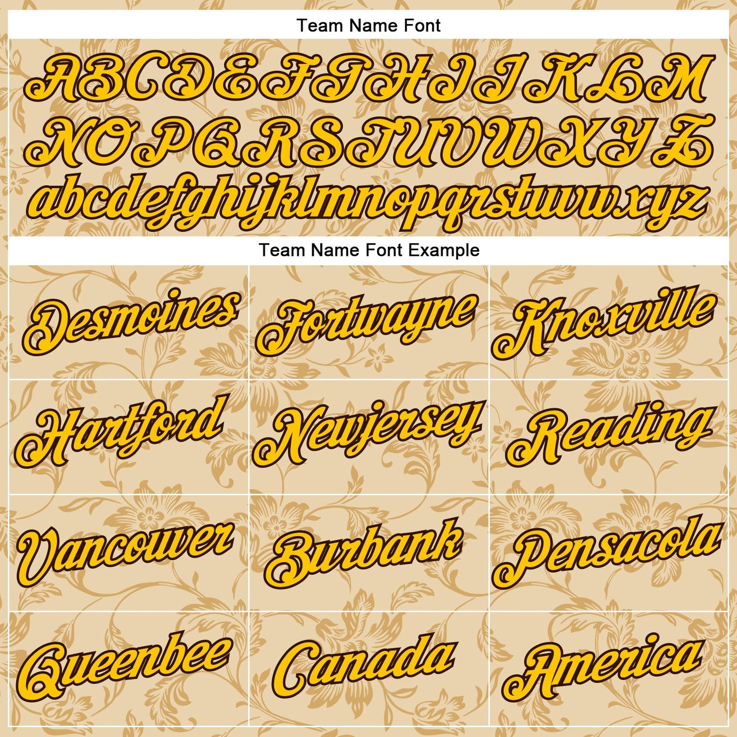 Custom Stitched City Cream Yellow-Brown 3D Pattern Design Golden Subtle Floral Sports Pullover Sweatshirt Hoodie