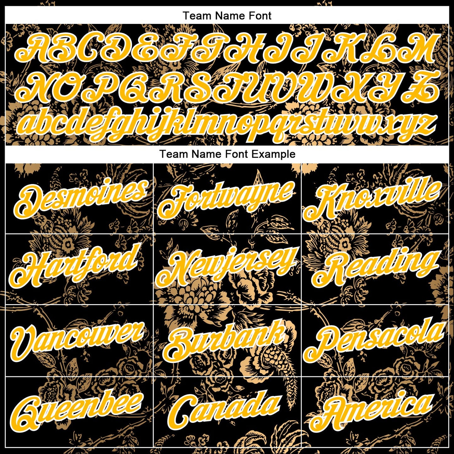 Custom Stitched Black Gold-White 3D Pattern Design Golden Subtle Floral Sports Pullover Sweatshirt Hoodie