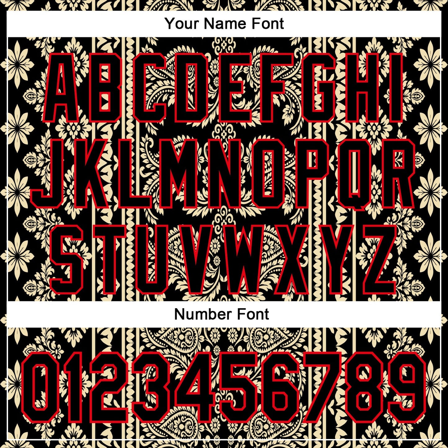Custom Stitched Black Cream-Fire Red 3D Pattern Design Ethnic Paisley Floral Bandana Sports Pullover Sweatshirt Hoodie