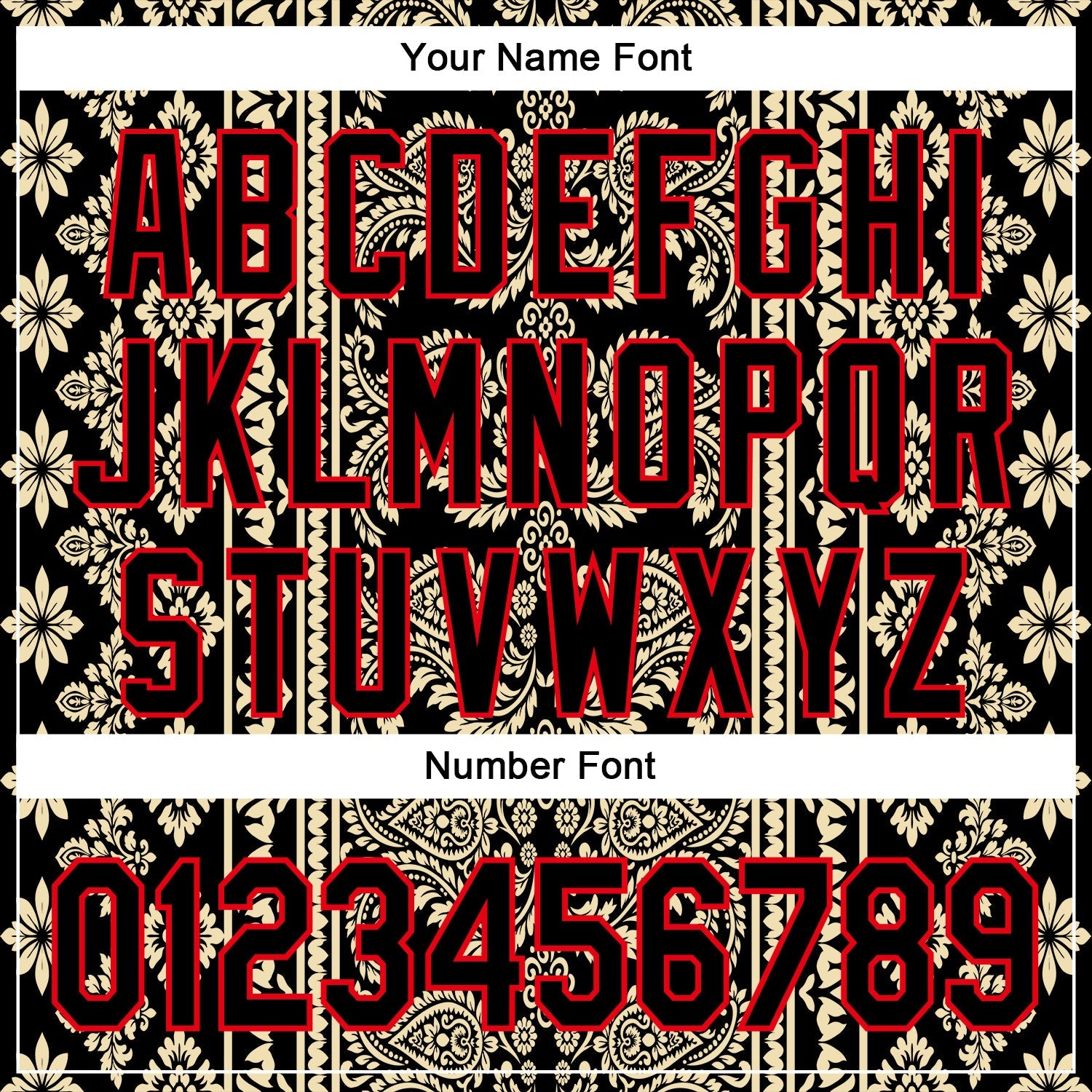 Custom Stitched Black Cream-Fire Red 3D Pattern Design Ethnic Paisley Floral Bandana Sports Pullover Sweatshirt Hoodie