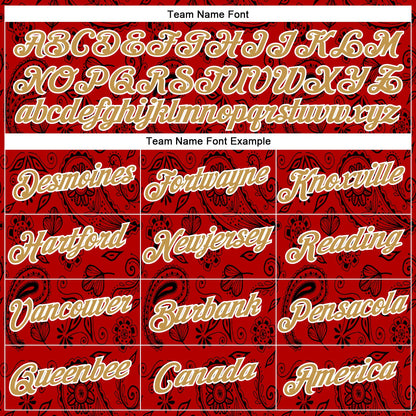 Custom Stitched Red Old Gold-White 3D Pattern Design Ethnic Paisley Floral Bandana Sports Pullover Sweatshirt Hoodie