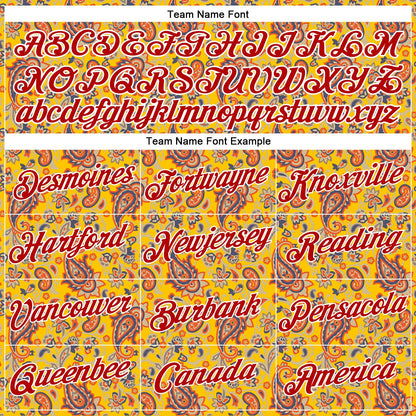 Custom Stitched Yellow Red-White 3D Pattern Design Ethnic Paisley Floral Bandana Sports Pullover Sweatshirt Hoodie