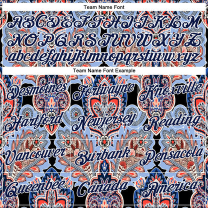 Custom Stitched Black Navy-White 3D Pattern Design Ethnic Paisley Floral Bandana Sports Pullover Sweatshirt Hoodie