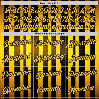 Custom Black Yellow 3D Pattern Design Germany Stripe Sportswear Performance T-Shirt
