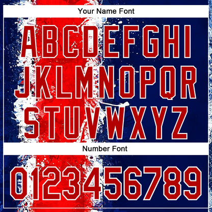 Custom Stitched Blue Red-White 3D Pattern Design American Inspired Graffiti Splash Sportswear Pullover Sweatshirt Hoodie