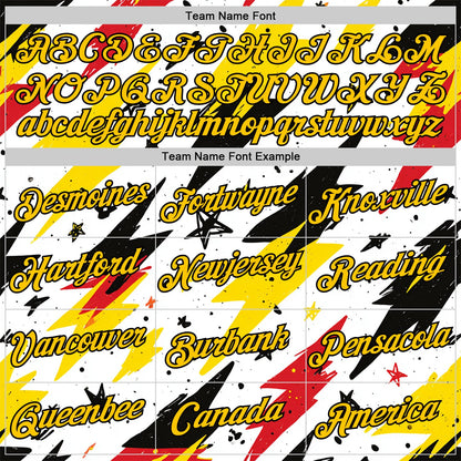 Custom Stitched White Yellow Red-Black 3D Pattern Design Germany Inspired Graffiti Sportswear Pullover Sweatshirt Hoodie