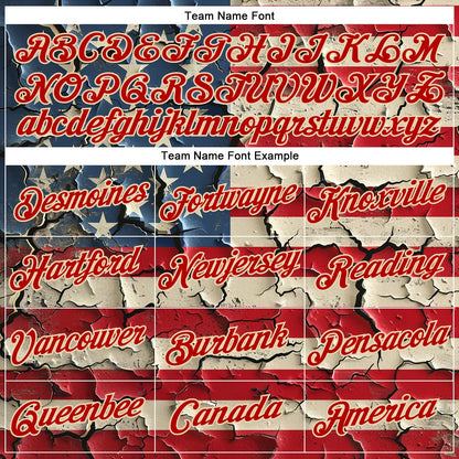 Custom Stitched Red City Cream 3D American Flag Retro Distressed Grunge Sports Pullover Sweatshirt Hoodie