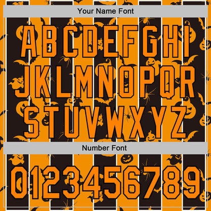 Custom Bay Orange Black 3D Halloween Pumpkin Spooky Stripe Sports Pullover Sweatshirt Hoodie