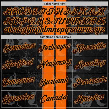 Custom Black Orange-Bay Orange 3D Halloween Pumpkin Spooky Stripe Sports Pullover Sweatshirt Hoodie