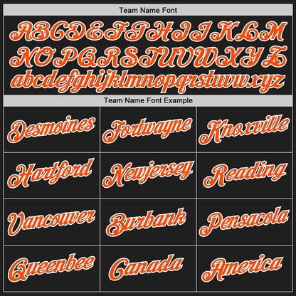Custom Stitched Black Orange-White 3D Pattern Design Abstract Brush Stroke Sports Pullover Sweatshirt Hoodie