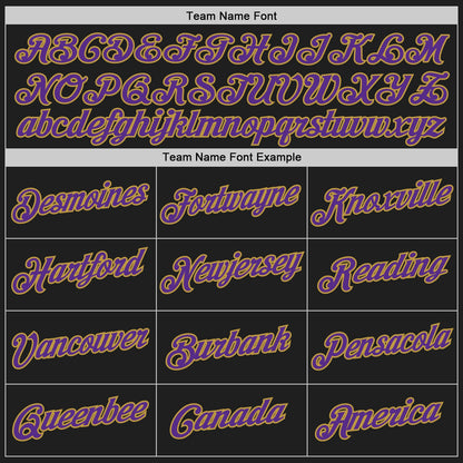 Custom Stitched Black Purple-Old Gold 3D Pattern Design Abstract Brush Stroke Sports Pullover Sweatshirt Hoodie
