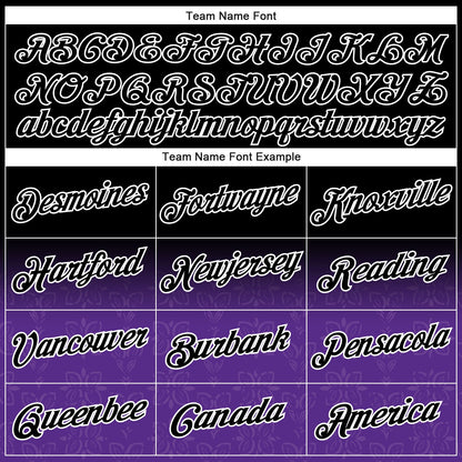 Custom Stitched Black Purple-White 3D Pattern Design Fade Floral Sports Pullover Sweatshirt Hoodie
