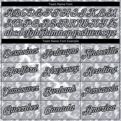 Custom Stitched Gray White-Black 3D Pattern Design Lightning Sports Pullover Sweatshirt Hoodie