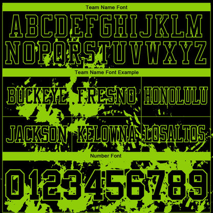 Custom Black Neon Green 3D Pattern Splash Authentic Football Jersey