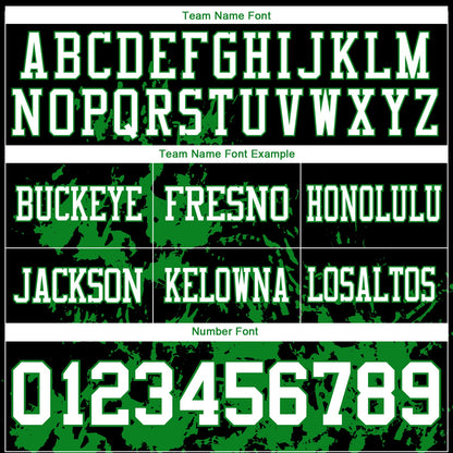 Custom Black White-Grass Green 3D Pattern Splash Authentic Football Jersey