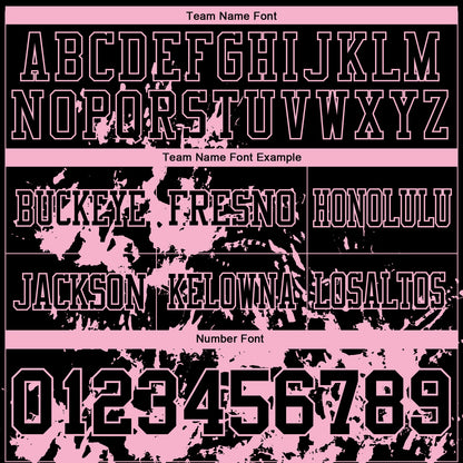 Custom Black Light Pink 3D Pattern Splash Authentic Football Jersey
