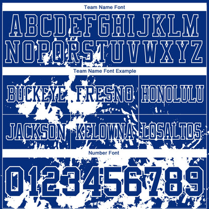 Custom Royal White 3D Pattern Splash Authentic Football Jersey