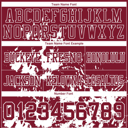 Custom Crimson White 3D Pattern Splash Authentic Football Jersey