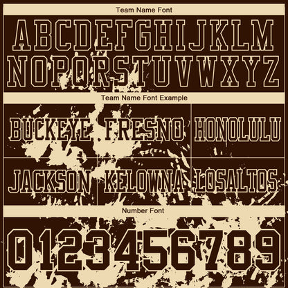 Custom Brown Cream 3D Pattern Splash Authentic Football Jersey