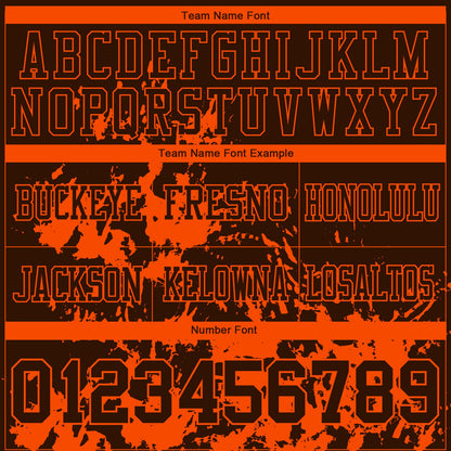 Custom Brown Orange 3D Pattern Splash Authentic Football Jersey