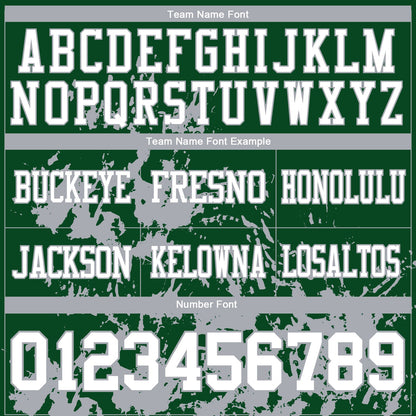 Custom Green White-Gray 3D Pattern Splash Authentic Football Jersey
