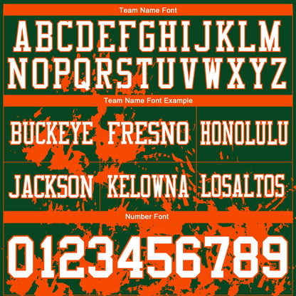 Custom Green White-Orange 3D Pattern Splash Authentic Football Jersey