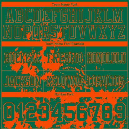 Custom Kelly Green Orange 3D Pattern Splash Authentic Football Jersey