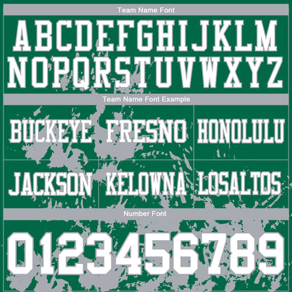 Custom Kelly Green White-Gray 3D Pattern Splash Authentic Football Jersey