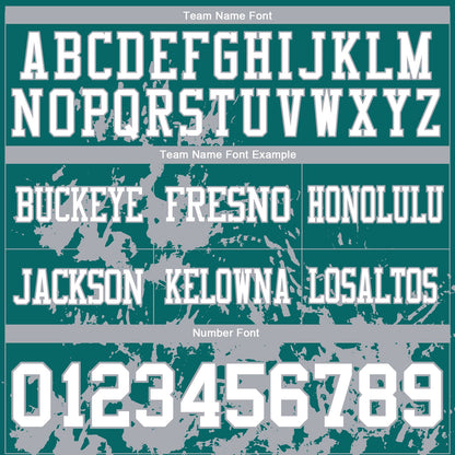 Custom Teal White-Gray 3D Pattern Splash Authentic Football Jersey