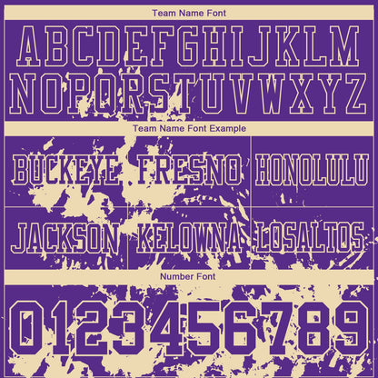 Custom Purple White-Cream 3D Pattern Splash Authentic Football Jersey