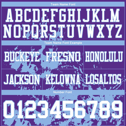 Custom Purple White-Light Blue 3D Pattern Splash Authentic Football Jersey