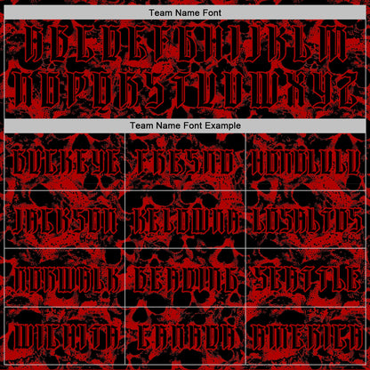 Custom Red Black 3D Skull Gothic Vintage Sports Pullover Sweatshirt Hoodie