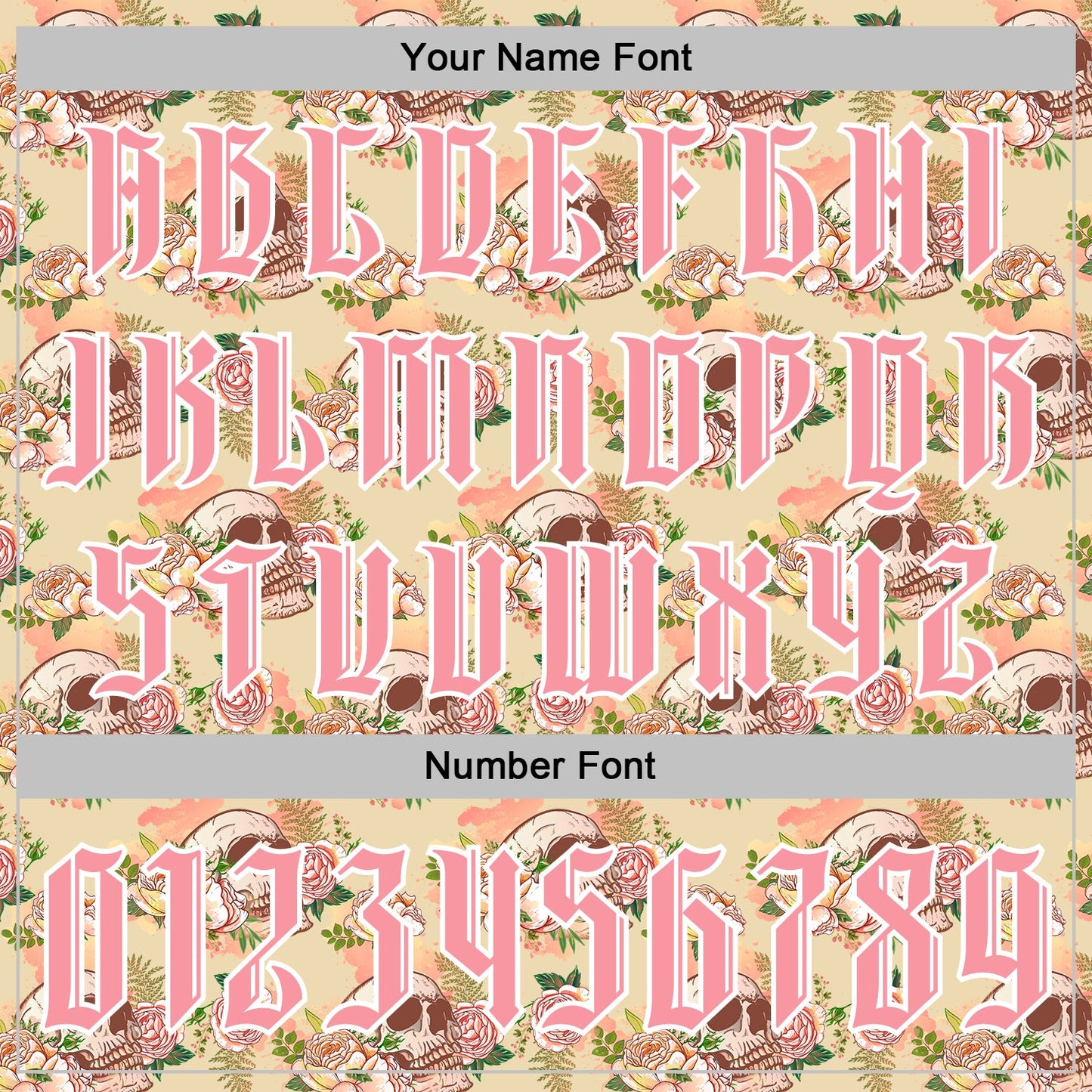 Custom Cream Medium Pink-White 3D Skull Roses Gothic Vintage Sports Pullover Sweatshirt Hoodie