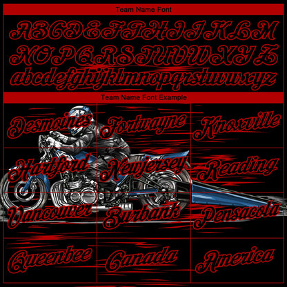 Custom Stitched Black Red 3D Pattern Design Motorcycle Motocross Skull Racing Sports Pullover Sweatshirt Hoodie
