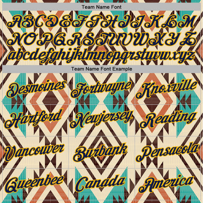 Custom Stitched City Cream Navy-Gold 3D Pattern Design Tribal Ethnic Native American Sports Pullover Sweatshirt Hoodie