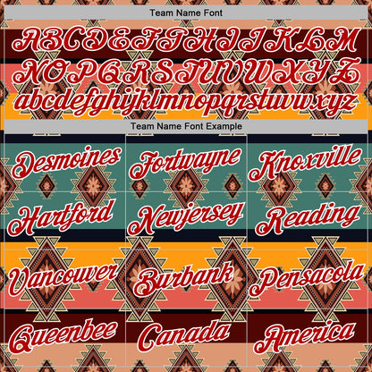 Custom Stitched Brown Red-White 3D Pattern Design Tribal Ethnic Native American Sports Pullover Sweatshirt Hoodie