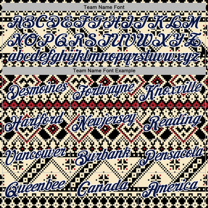 Custom Stitched Cream Navy Black-White 3D Pattern Design Tribal Ethnic Native American Sports Pullover Sweatshirt Hoodie