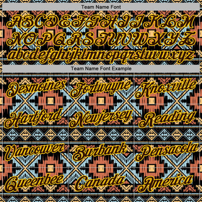 Custom Stitched Black Brown-Yellow 3D Pattern Design Tribal Ethnic Native American Sports Pullover Sweatshirt Hoodie