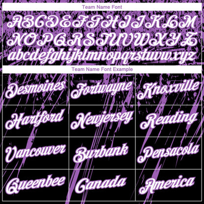 Custom Stitched Black White-Medium Purple 3D Pattern Design Splash Grunge Art Sports Pullover Sweatshirt Hoodie