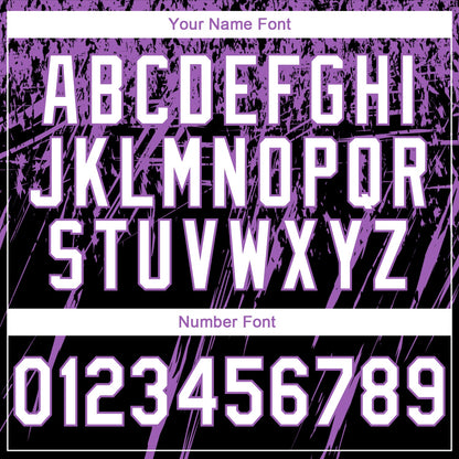 Custom Stitched Black White-Medium Purple 3D Pattern Design Splash Grunge Art Sports Pullover Sweatshirt Hoodie