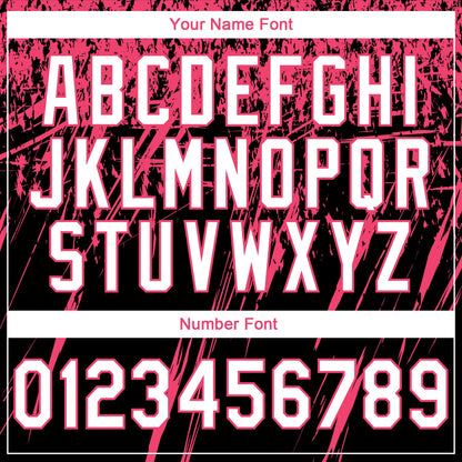 Custom Stitched Black White-Neon Pink 3D Pattern Design Splash Grunge Art Sports Pullover Sweatshirt Hoodie