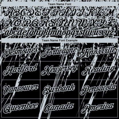 Custom Stitched Black Silver 3D Pattern Design Splash Grunge Art Sports Pullover Sweatshirt Hoodie