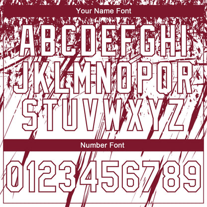 Custom Stitched White Crimson 3D Pattern Design Splash Grunge Art Sports Pullover Sweatshirt Hoodie