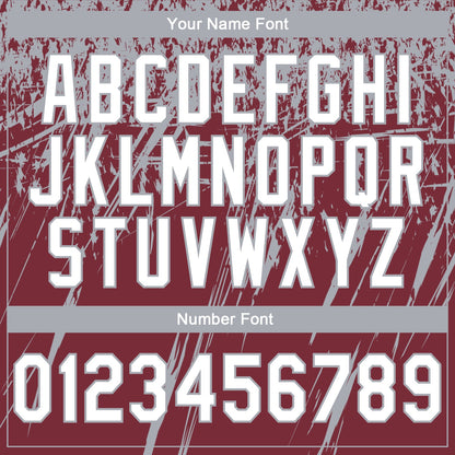 Custom Stitched Burgundy White-Gray 3D Pattern Design Splash Grunge Art Sports Pullover Sweatshirt Hoodie